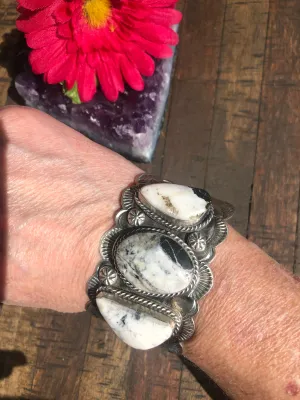 3 Stone White Buffalo Cuff