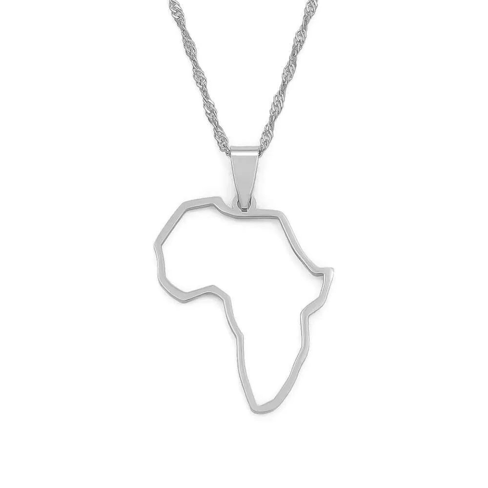 Africa Outline Necklace
