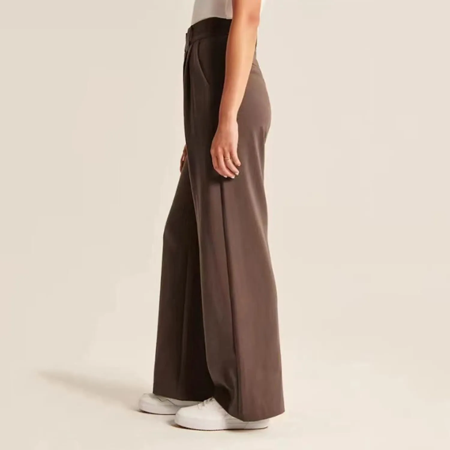Dress Pants Women Casual High Waist Wide Leg Pants Summer Straight Leg Pant Dressy Long Work Trousers with Pockets