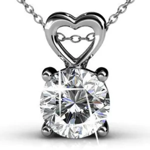 Marian Passion 18k White Gold Plated Swarovski Pendant Necklace