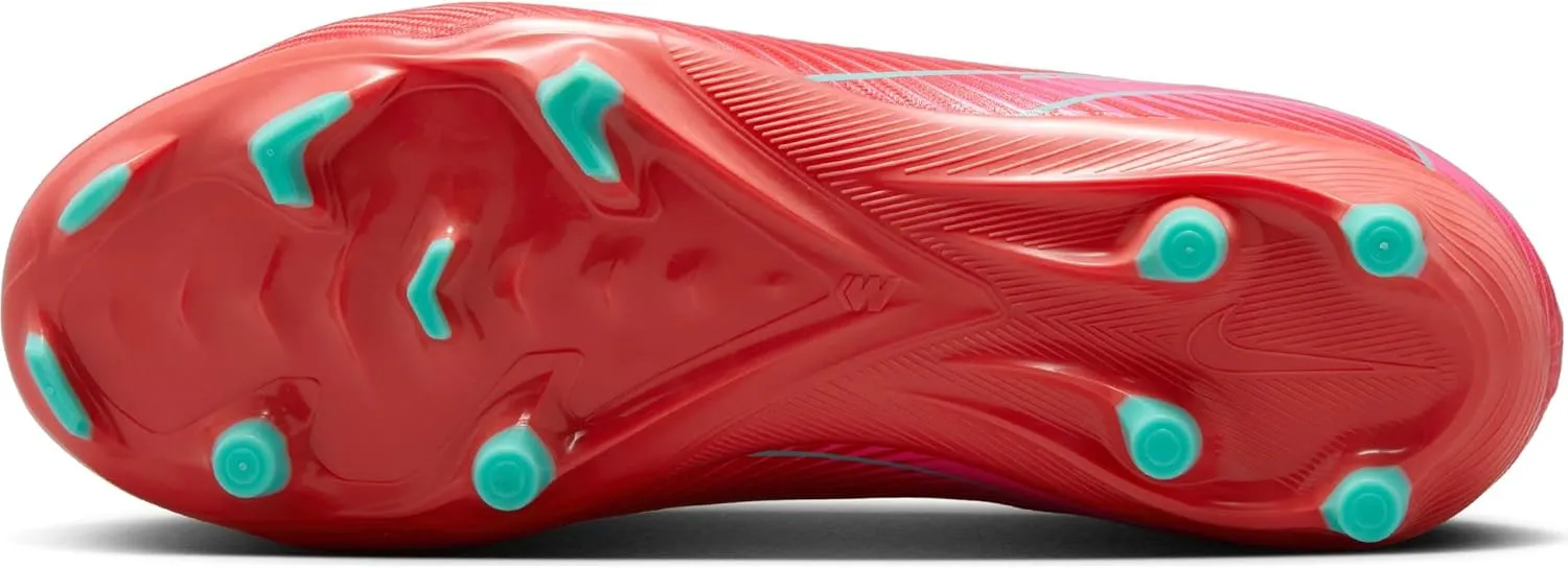 Nike Jr. Mercurial Superfly 10 Academy Little/Big Kids' MG High-Top Soccer Cleats (FQ8304-800, Ember Glow/Aurora Green)