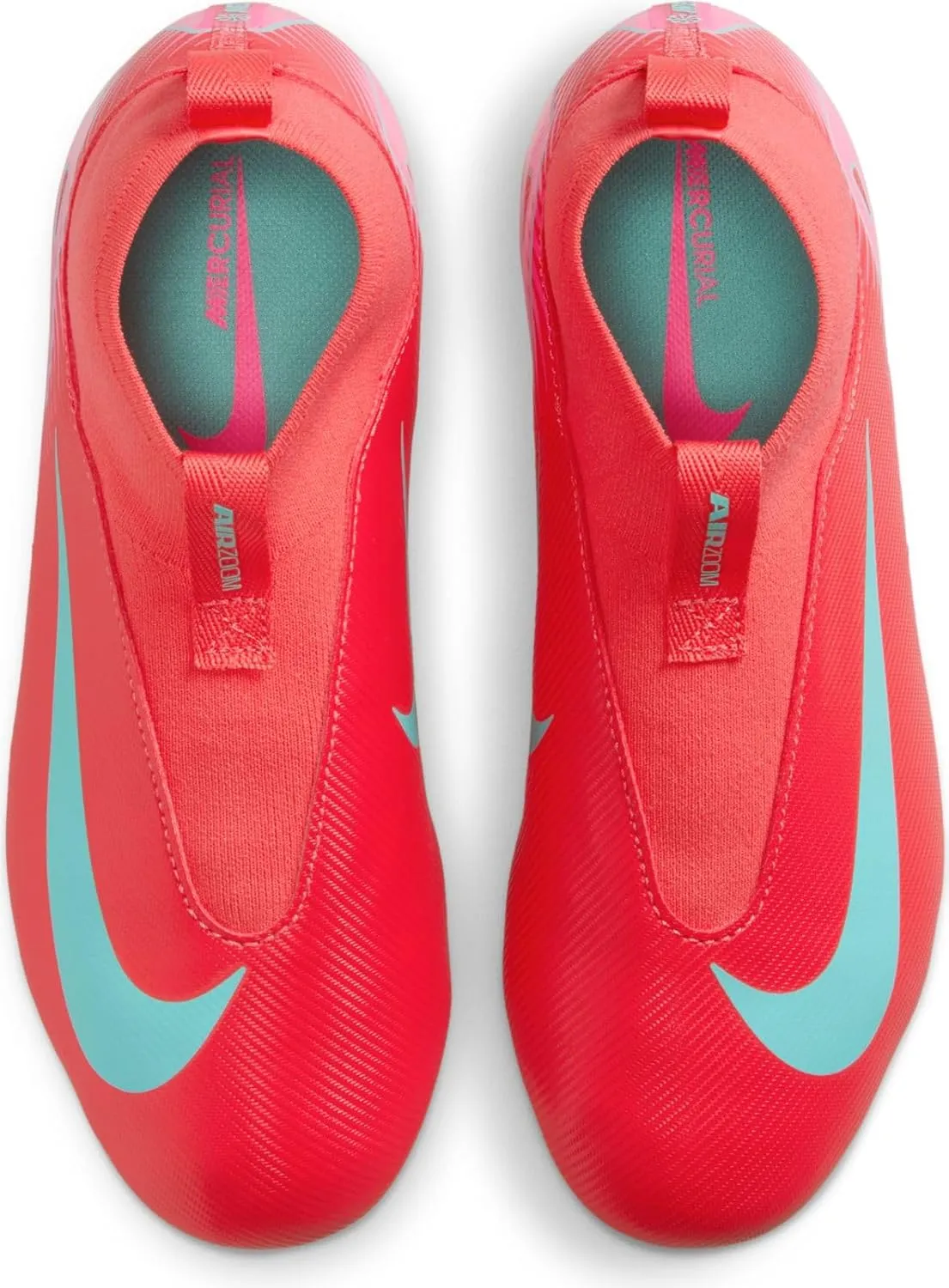 Nike Jr. Mercurial Superfly 10 Academy Little/Big Kids' MG High-Top Soccer Cleats (FQ8304-800, Ember Glow/Aurora Green)