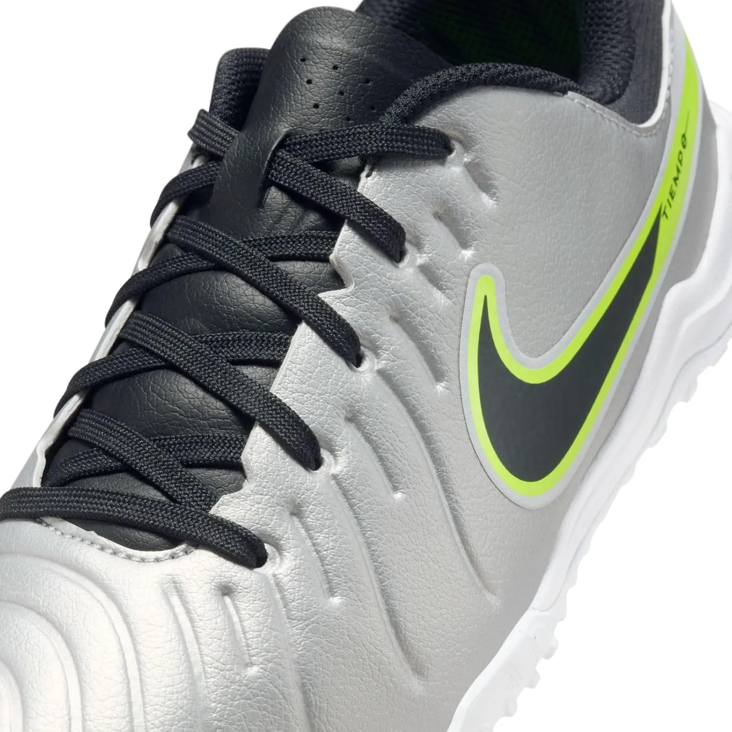 Nike Jr. Tiempo Legend 10 Academy (DV4351-001, Metallic Silver/Volt/Black)