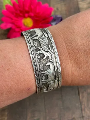 Sterling Storyteller Cuff