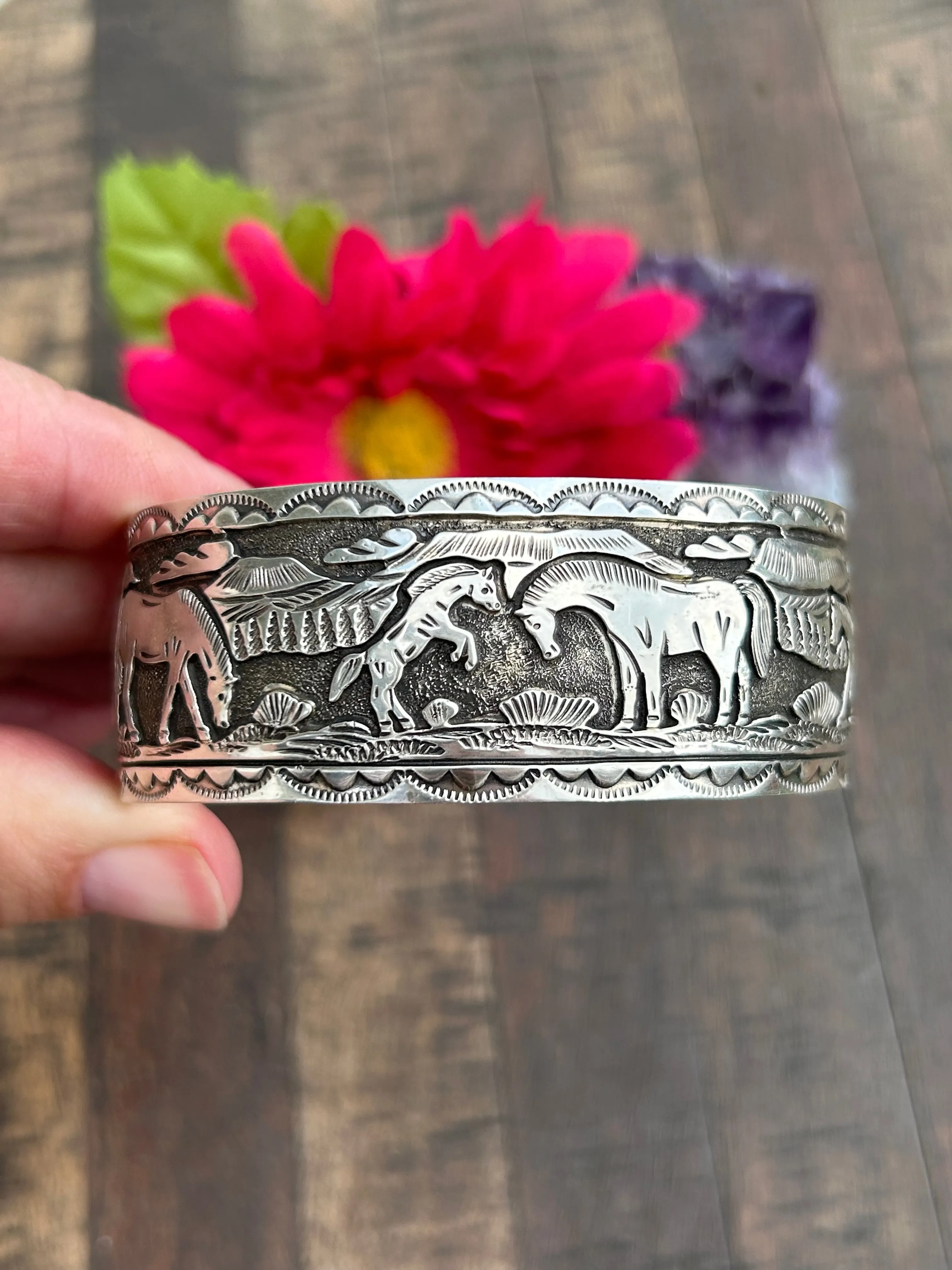 Sterling Storyteller Cuff