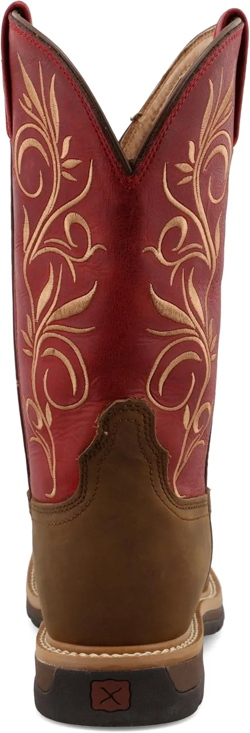 Twisted X Women's 11" Western Work Boot, Square Toe Steel Toe