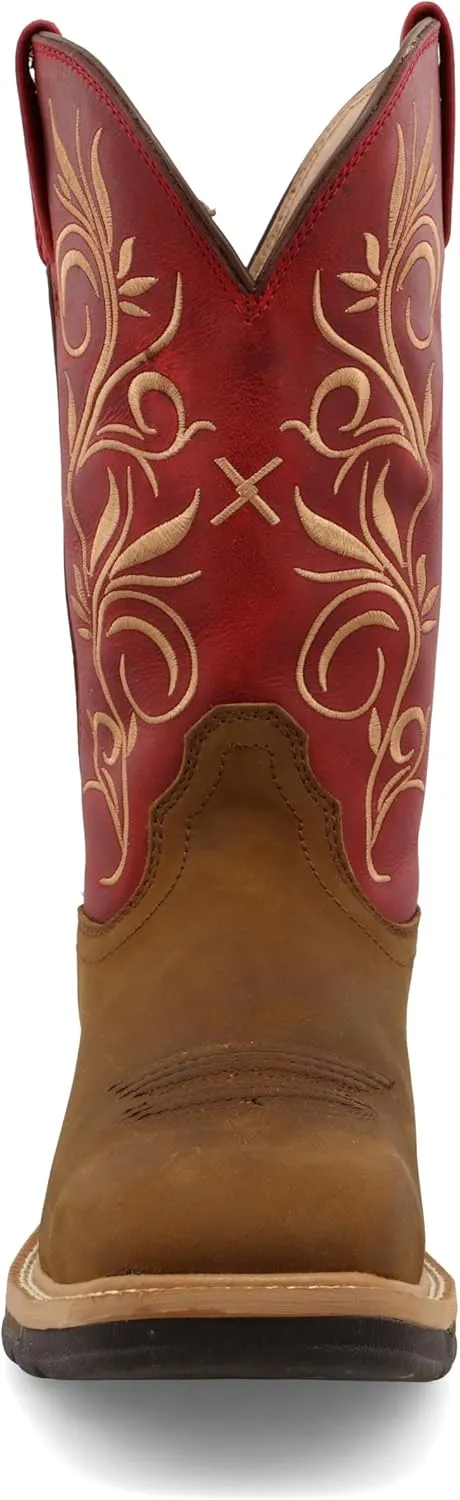 Twisted X Women's 11" Western Work Boot, Square Toe Steel Toe