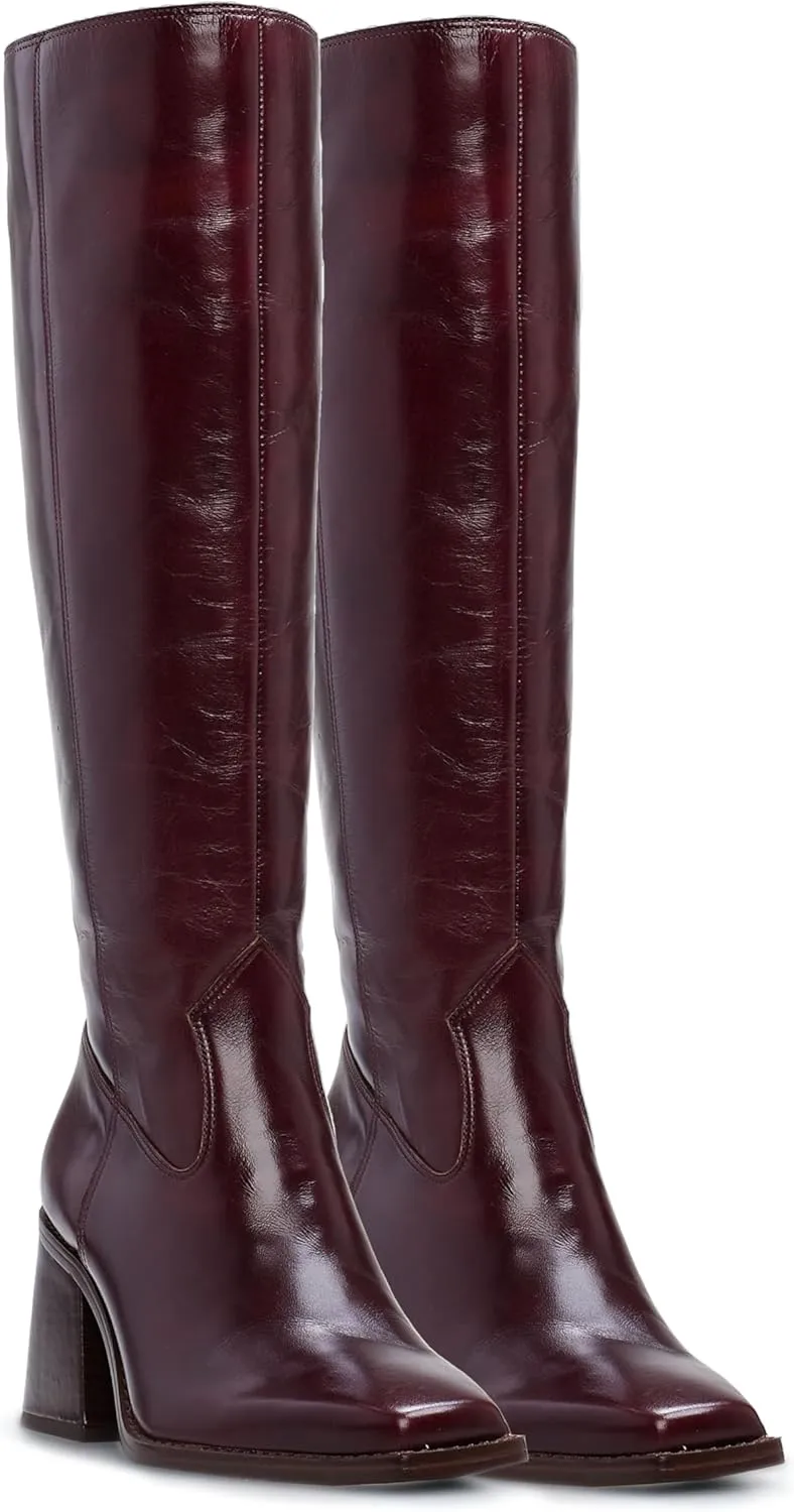Vince Camuto Women's Sangeti Stacked Heel Knee High Wide Calf Boot Fashion